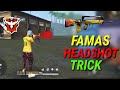 Famas Gun headshot trick || Famas gun drag headshot trick in free fire