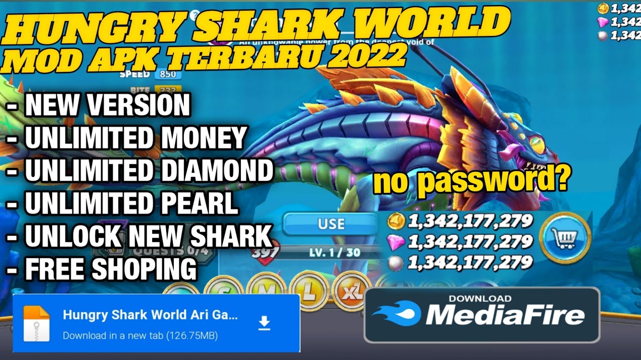 Hungry Shark World Mod Apk V.4.9.4 Version Terbaru 2022 Unlimited