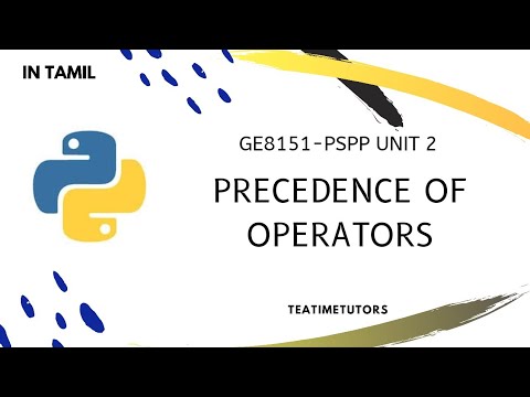 Precedence of operators in Python | Types of Comments in Python | Explained in Tamil