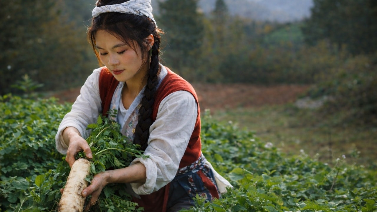 Harvesting Giant White Radish | Relaxing Countryside Cooking ASMR