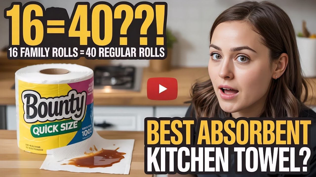 Bounty Quick Size Paper Towels Review | 16 Family Rolls = 40 Regular | Best Absorbent Kitchen Towel?