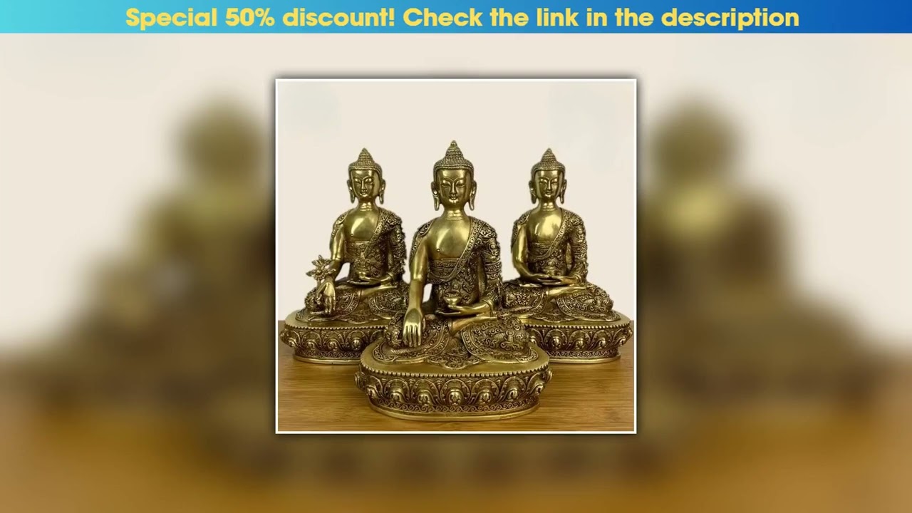 Hands-on 22cm Tibet Tibetan Brass Buddhism Shakyamuni Bronze Buddha Statue 3 Styles••••••••••••••••