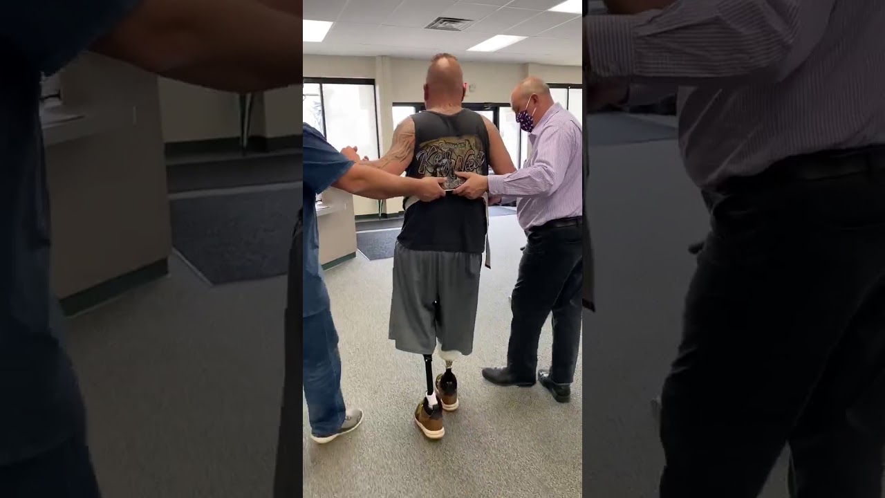 Learning to walk double amputee YouTube
