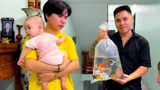 Mom is sad because Dad doesn't care about Baby Kim and the family