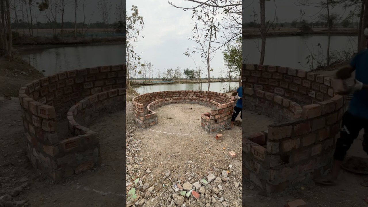 Outdoor seating area using bricks 🧱
