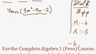 (Algebra 1) Polynomials - Factoring Polynomials Completely - Question #7