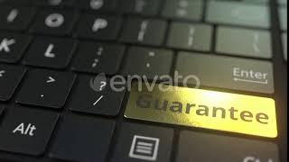 Black Computer Keyboard and Gold Guarantee Key | Motion Graphics - Envato elements screenshot 5