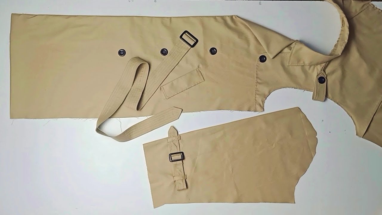 طريقة خياطة ترانشكوت نسائي | خياطة جاكيت نسائي | (2) | how to sewing a burberry trench coat #design
