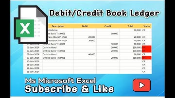 MS EXCEL | CALCULATE DEBIT CREDIT RUNNING BALANCE USING EXCEL