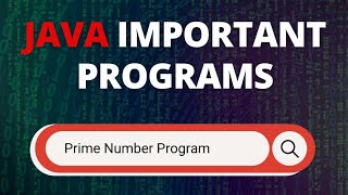 Prime Number Program In Java Programming