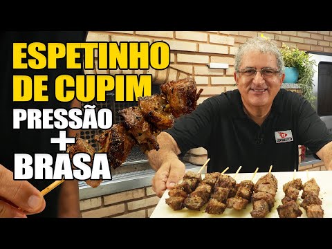 Espetinho de Cupim na Pressão + Brasa– Macio, Suculento e Fora da Média!