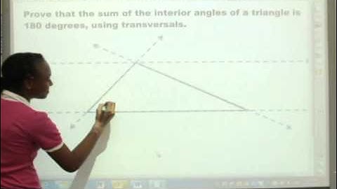 Sum of the interior angles of a triangle is 180 degrees using transversals - SR