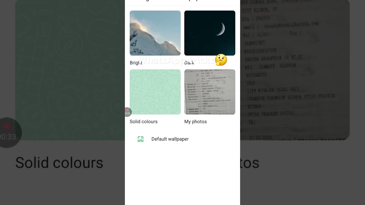 How to change WhatsApp chat wallpaper #shorts