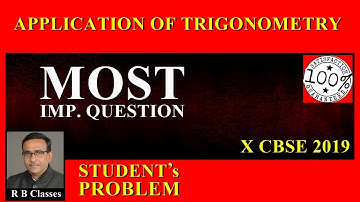 Application of Trigonometry Class 10 Maths important question