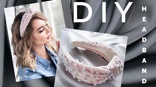 #МК - Ободок с узлом с жемчугом| #Tutorial - knot headband with beads