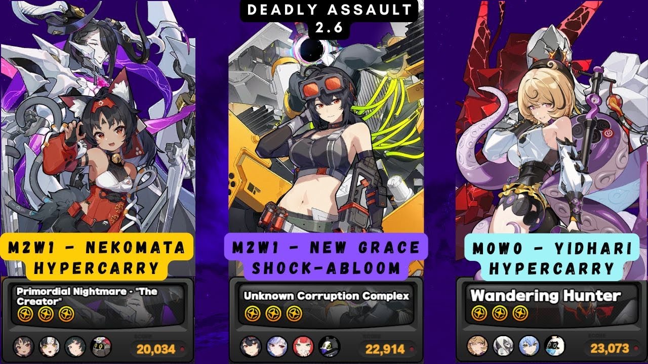 Zenless Zone Zero : Deadly Assault 2.6 | 9⭐| Stage 1-3 (Nekomata, Grace, Yidhari) | F2P