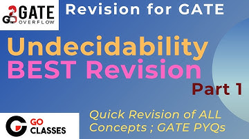 Decidability and Undecidability : BEST Quick Revision : Part 1