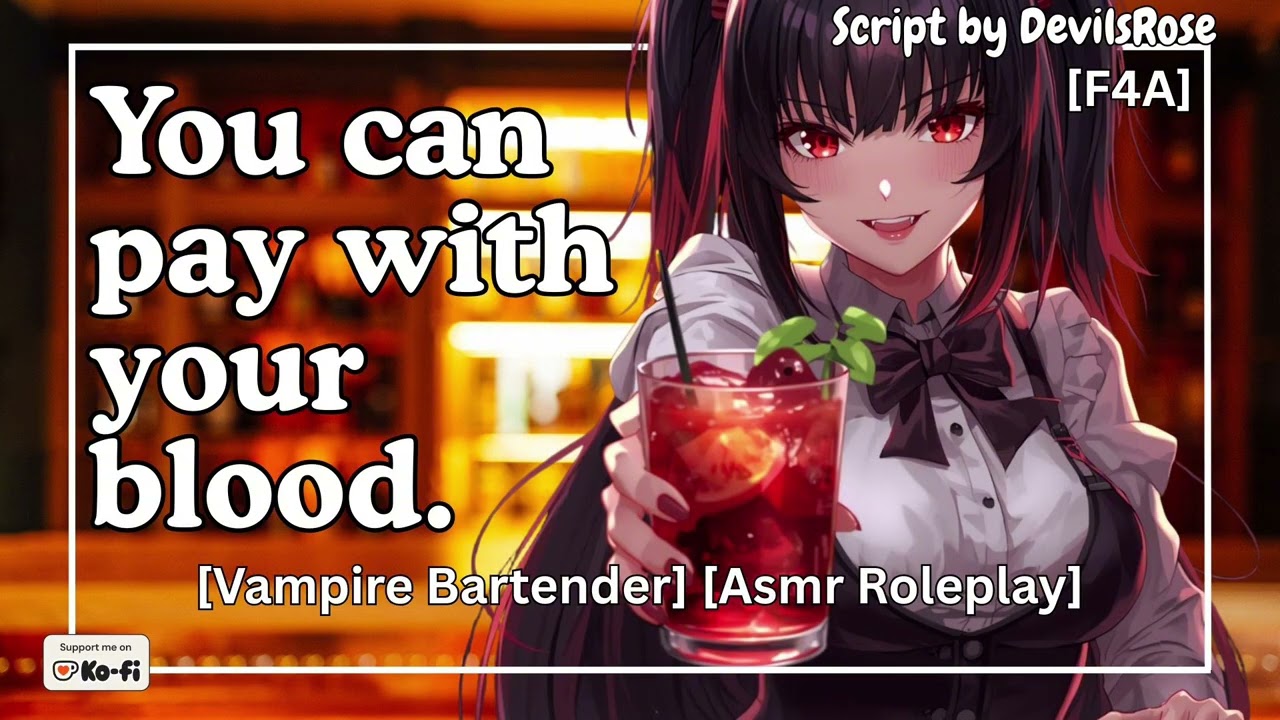 Vampire Bartender Makes You Her Thrall [ASMR Roleplay] [Vampire Bite]