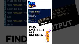 QBasic Program To find the smallest number among three number