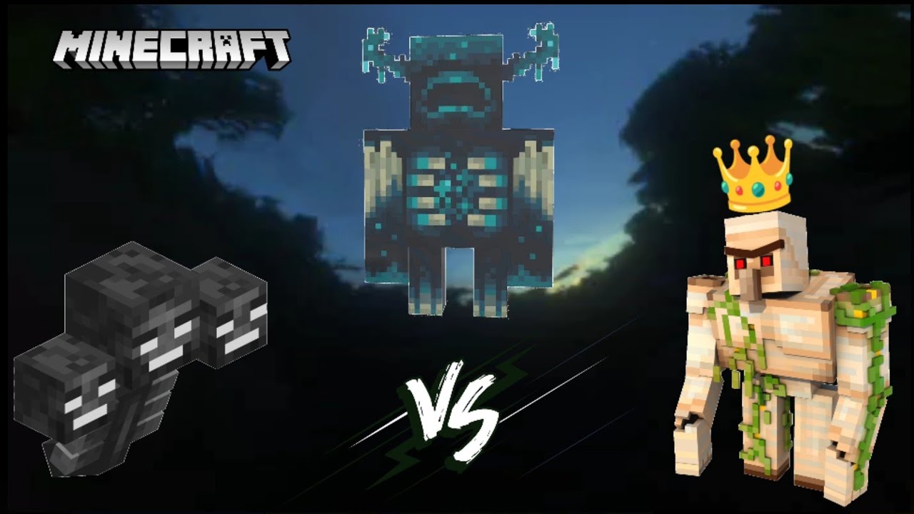 Warden V's Wither V's Iron Golem In Minecraft - YouTube