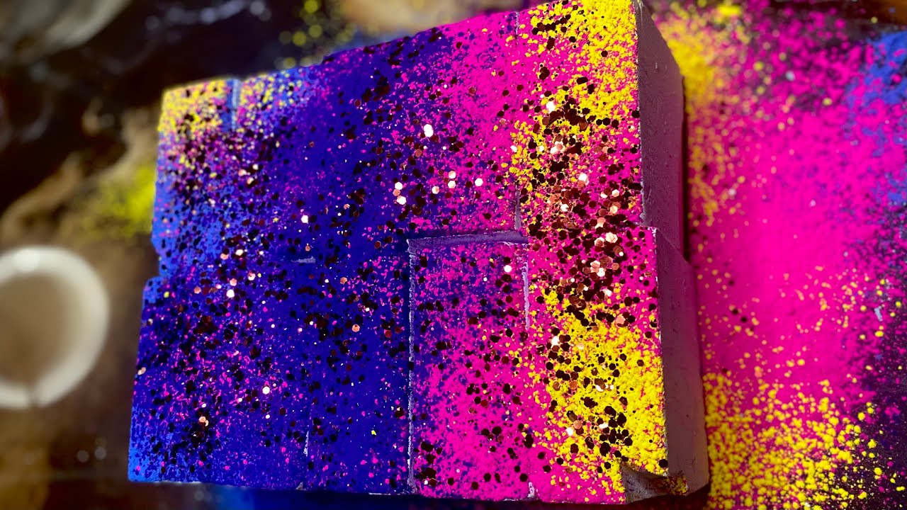 Buttery Soft Fresh Blocks Gym chalk C1 topped with holi Powder - YouTube
