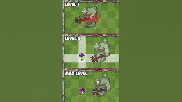 Pvz 2 Check plants - Scaredy Shroom Level 1, 5, Max vs Radiated Large Gargantuar
