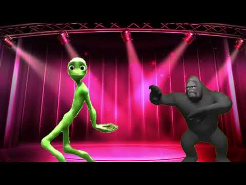 Dame tu cosita l Green alien and gorilla dance show... yeşil uzaylı akımı ve goril..