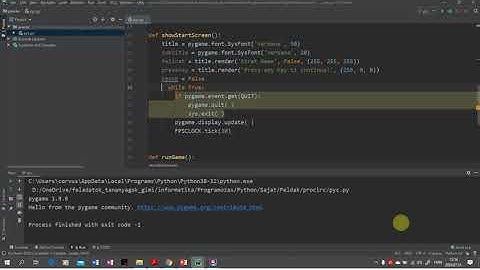 04. Pygame - A játék nyitó képernyőjének létrehozása