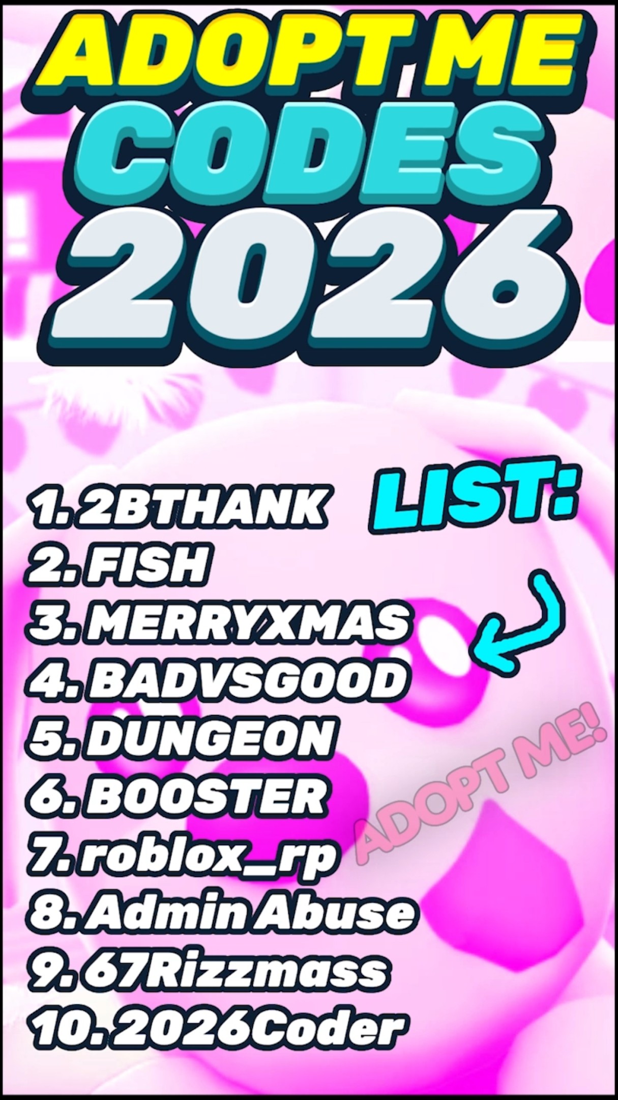 NEW ROBLOX ADOPT ME CODES 2026 ALL WORKING ADOPT ME CODES FOR Oardefault