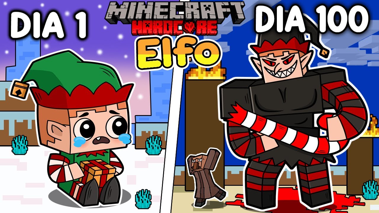 🎁Sobreviví 100 DÍAS siendo un ELFO en Minecraft HARDCORE!