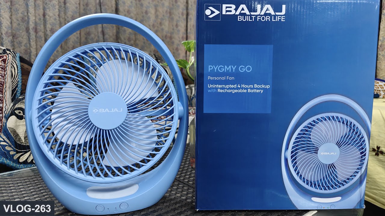 Bajaj Pygmy Go 178MM Mini Rechargeable Table Fan with LED Lighting | NISCHAL heartbeat Vlog Ep- 263