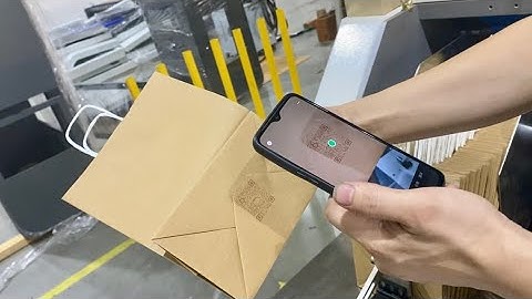 QR code printing online! One color printing Roll feed Kraft paper bag machine with twist handle