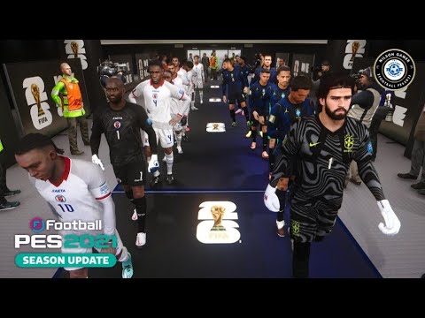 BRASIL RESOLVE A PARTIDA AINDA NO PRIMEIRO TEMPO E VENCE  HAITI COM FACILIDADE NO EFOOTBALL PES21 