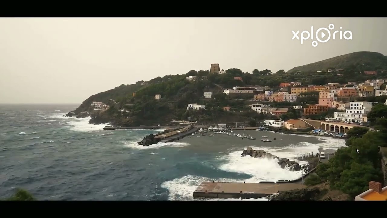 Ustica Island, town, Sicily, South Italy, video