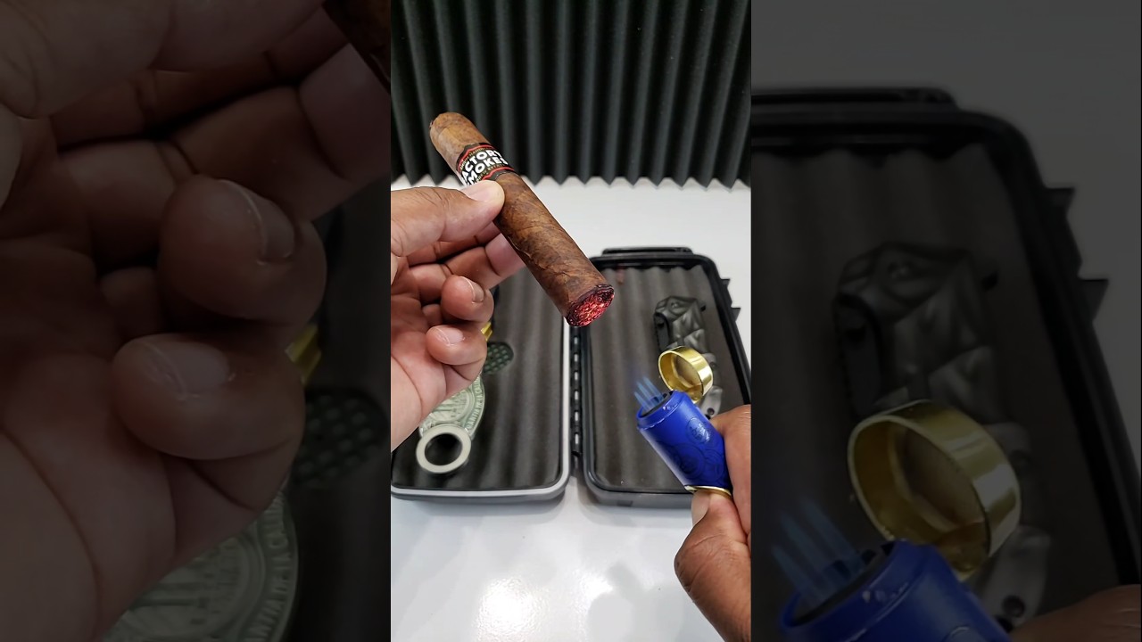 Cigar ASMR Satisfying V-Cut and Toast Lighting | FACTORY SMOKES "Sweets" Cigar by Drew Estate