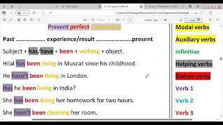 شرح قاعدة ال  present perfect continuous  للصف 12 ف 1