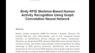 Body RFID Skeleton Based Human Activity Recognition Using Graph Convolution Neural Network