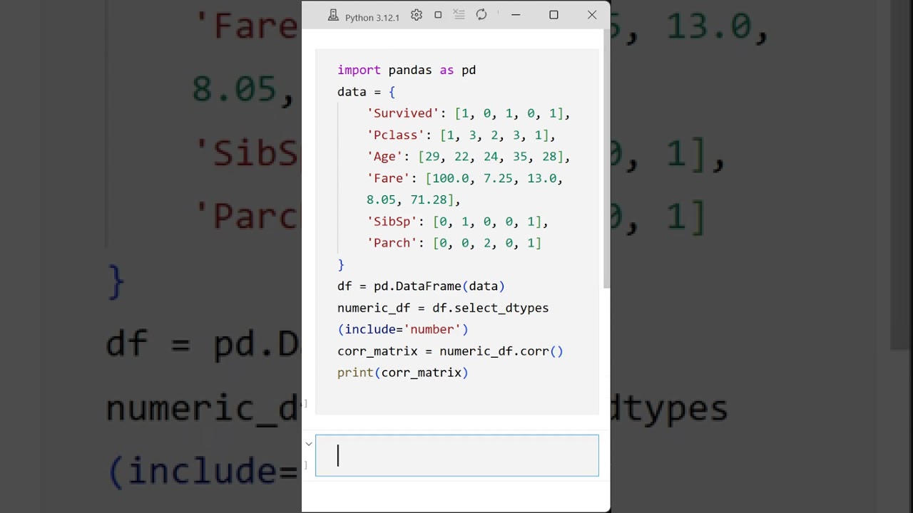 04 Calculate Correlation Matrix in Python for Titanic Data