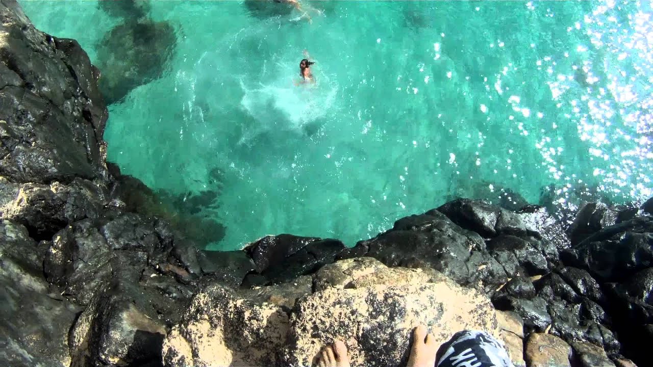 Cliff Dive at Waimea Bay Beach YouTube
