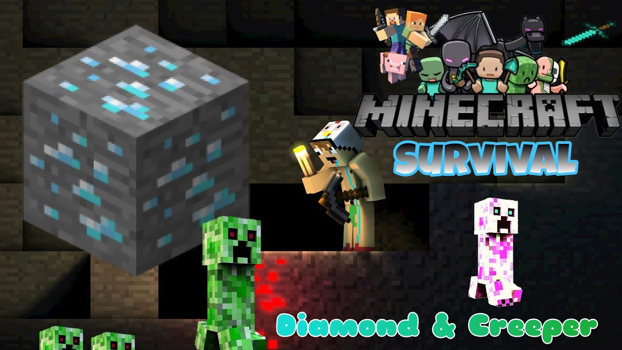 [SERI]MINECRAFT TLT survival ss2 day 1:Kim cương và creeper - YouTube