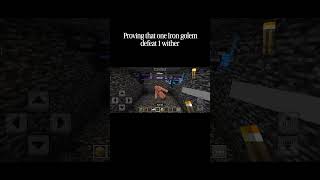 proving that iron golem defeat 1 wither #minecraft #shorts