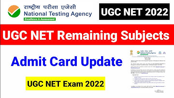 Admit Card of Remaining UGC NET Exam 2022 | UGC NET Admit Card 2022 | UGC NET MENTOR