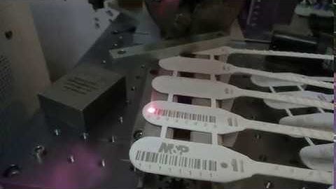Plastic seals with barcode Fiber laser marking machine