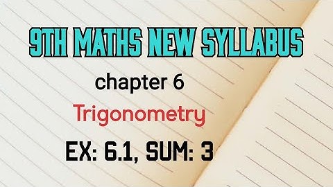 TN 9th maths trigonometry ex 6.1 sum 3 new syllabus in tamil