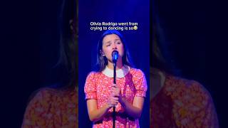 when Olivia Rodrigo crying to dancing on stage