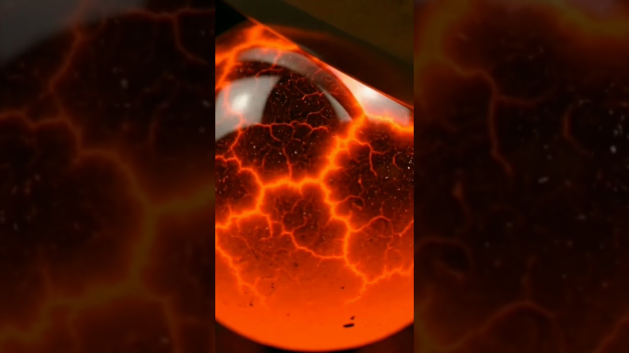 ASMR video of lava ball cutting #shorts #asmr #ai