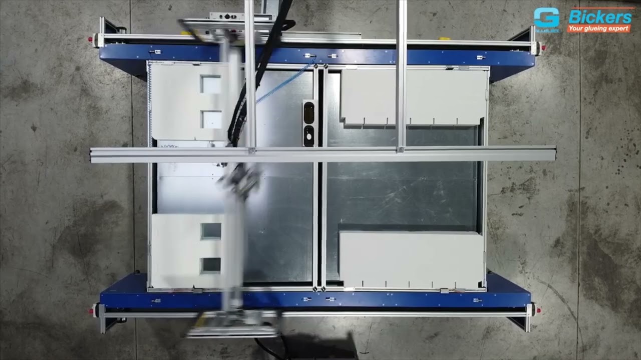 XY Gluer Plotter GLUEJET® from Bickers for FSDU and Display gluing.