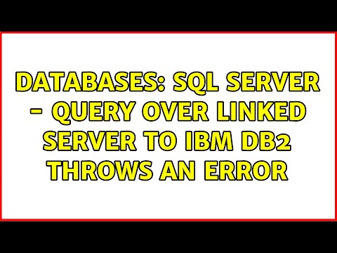 Databases: SQL Server - Query Over Linked Server to IBM DB2 throws an error