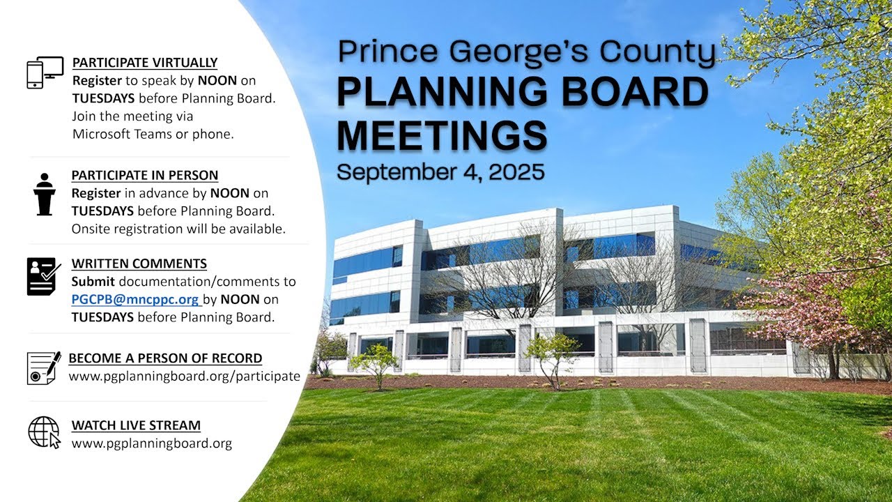 M-NCPPC Prince George's County Planning Board Meeting - September 4, 2025