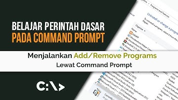 Belajar Command Prompt 54 | Menjalankan Program Add Remove Programs lewat CMD